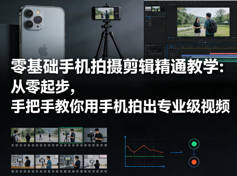 零基础手机拍摄剪辑精通教学:从零起步,手把手教你用手机拍出专业级视频-三月轻创