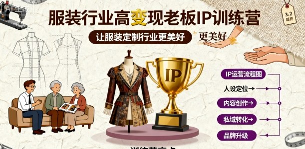 服装行业高变现老板IP训练营，让服装定制行业更美好-三月轻创