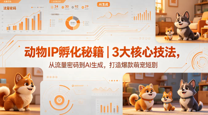 动物IP孵化秘籍｜3大核心技法，从流量密码到AI生成，打造爆款萌宠短剧-三月轻创