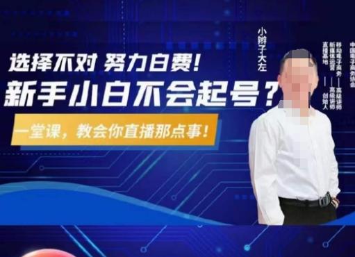 大左教您从0到1做直播带货，选择不对，努力白费，5小时课程搞定那点事，解决你起号问题-三月轻创