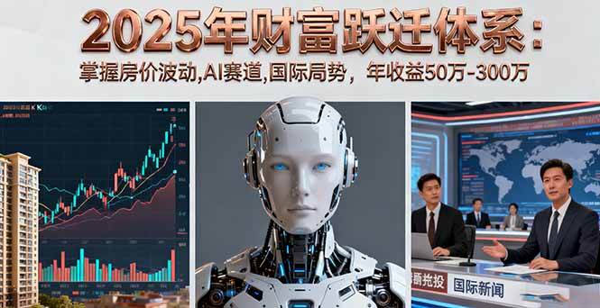 （16217期）2025年财富跃迁体系：掌握房价波动,AI赛道,国际局势，年收益50万-300万-三月轻创