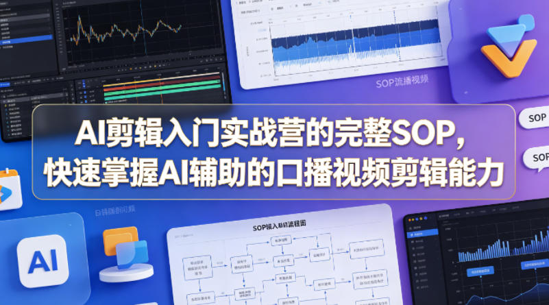 AI剪辑入门实战营的完整SOP，快速掌握AI辅助的口播视频剪辑能力-三月轻创
