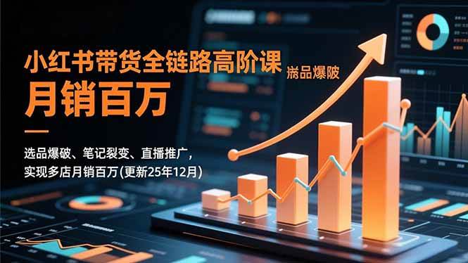（16842期）小红书带货全链路高阶课，选品爆破、笔记裂变、直播推广，实现多店月销百万(更新25年12月)-三月轻创