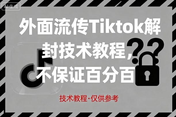 外面流传Tiktok解封技术教程，不保证百分百，具体自测-三月轻创