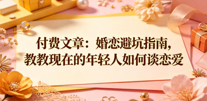 付费文章:婚恋避坑指南,教教现在的年轻人如何谈恋爱-三月轻创