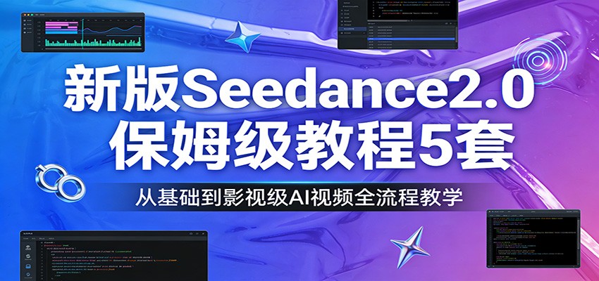 新版Seedance2.0保姆级教程5套：从基础到影视级AI视频全流程教学-三月轻创