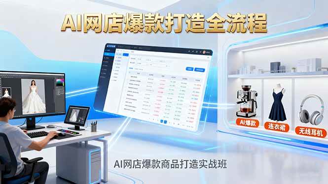 （16326期）AI网店爆款商品打造实战班：AI技术实现商品图智能处理，快速搭建AI网店-三月轻创