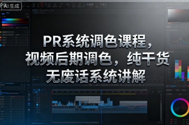 PR系统调色课程，视频后期调色，纯干货无废话系统讲解-三月轻创