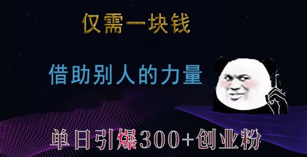 仅需一块钱，借助别人的力量，单日引爆300+创业粉、兼职粉【揭秘】-三月轻创