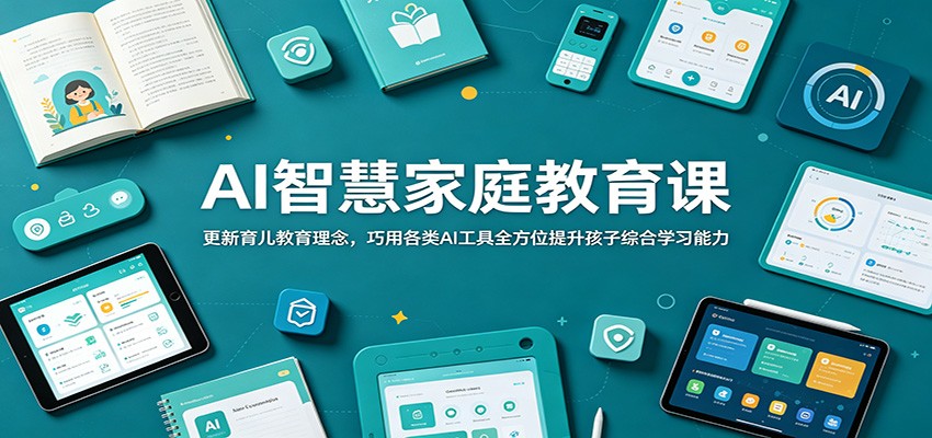 AI智慧家庭教育课：更新育儿教育理念，巧用各类AI工具全方位提升孩子综合学习能力-三月轻创