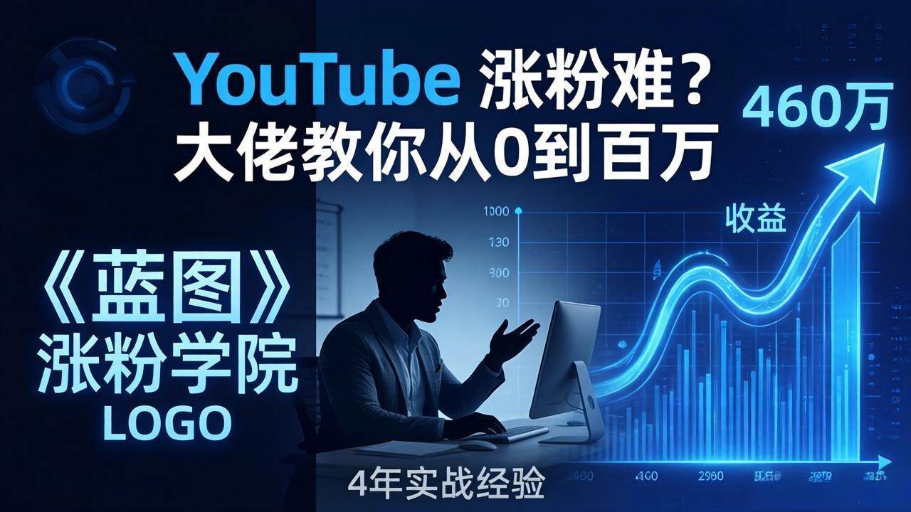 （17836期）YouTube 涨粉难？《蓝图涨粉学院》：4 年赚 460 万的大佬教策略，从0到百万有路径！-三月轻创