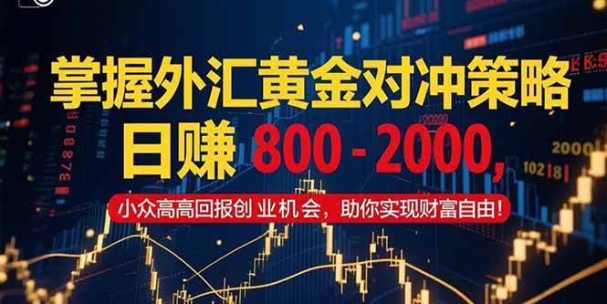 （15198期）掌握外汇黄金对冲策略，日赚 800 – 2000，小众高回报创业机会，助你实…-三月轻创