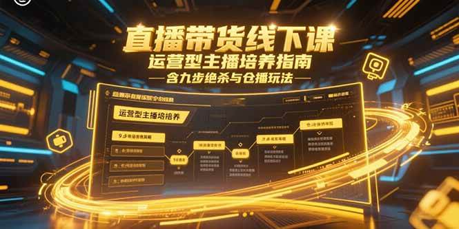 （15281期）直播带货线下课，运营型主播培养指南，含九步绝杀与仓播玩法-三月轻创