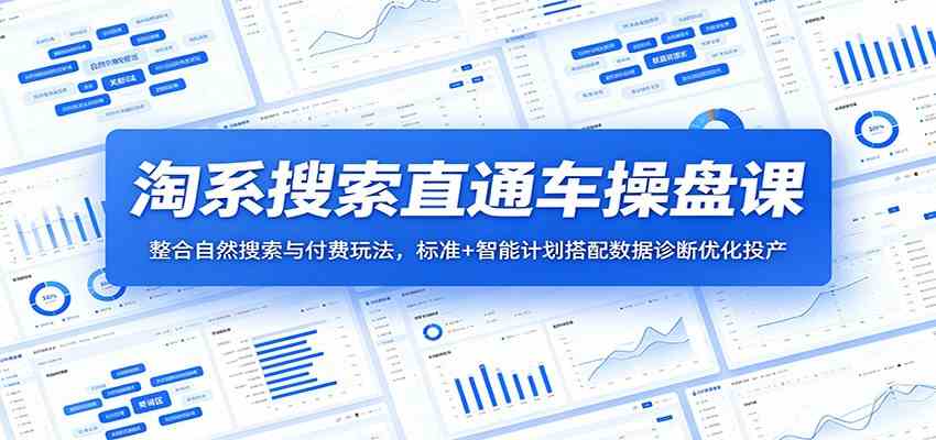 淘系搜索直通车操盘课：整合自然搜索与付费玩法，标准+智能计划搭配数据诊断优化投产-三月轻创