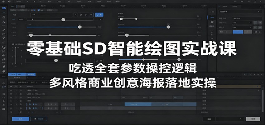 零基础SD智能绘图实战课:吃透全套参数操控逻辑,多风格商业创意海报落地实操-三月轻创