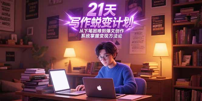 （15204期）21天写作蜕变计划，从下笔困难到爆文创作，系统掌握变现方法论-三月轻创