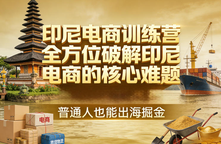 印尼电商训练营，全方位破解印尼电商的核心难题，普通人也能出海掘金-三月轻创