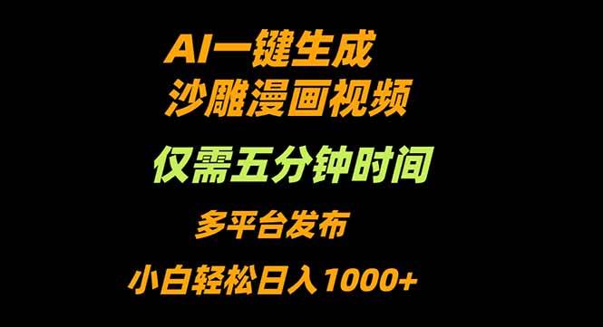 （16320期）AI一键生成沙雕动漫视频，只需5分钟，小白轻松日入1000+-三月轻创