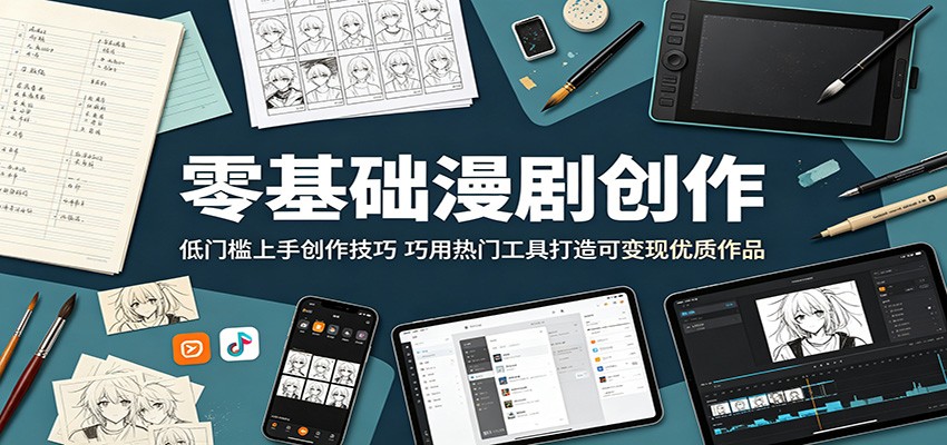零基础漫剧创作:低门槛上手创作技巧,巧用热门工具打造可变现优质作品-三月轻创