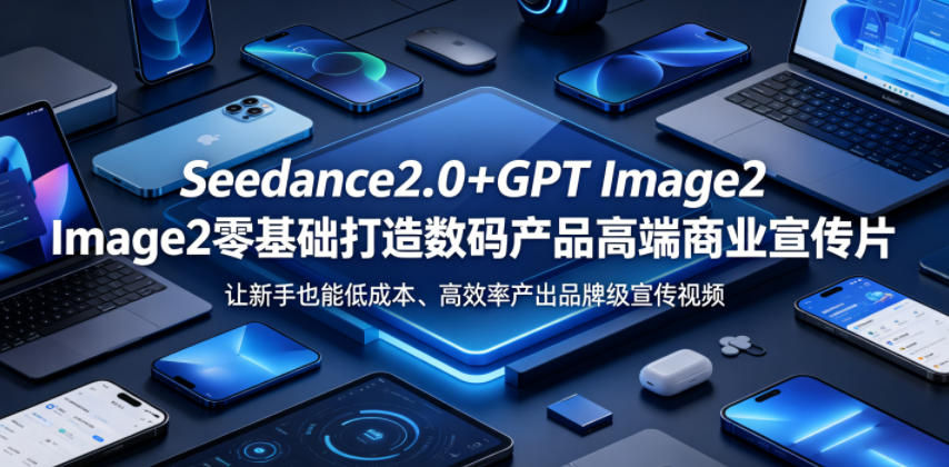 Seedance2.0+GPT Image2零基础打造数码产品高端商业宣传片,让新手也能低成本、高效率产出品牌级宣传视频-三月轻创