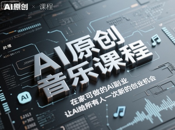 AI原创音乐课程，在家可做的Ai副业，让Ai给所有人一次新的创业机会-三月轻创