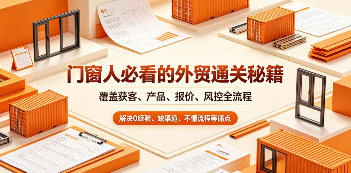 门窗人必看的外贸通关秘籍,块覆盖获客、产品、报价、风控全流程,解决0经验、缺渠道、不懂流程等痛点-三月轻创