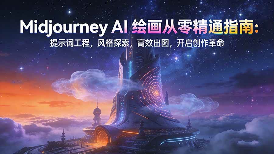 （17118期）Midjourney AI绘画从零精通指南：提示词工程，风格探索，高效出图，开启创作革命-三月轻创