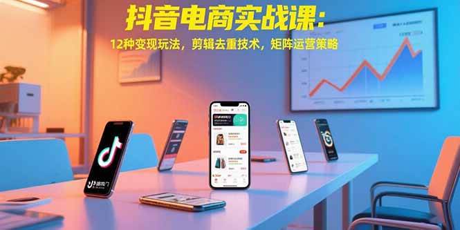 （15478期）抖音电商实战课：12种变现玩法，剪辑去重技术，矩阵运营策略-三月轻创