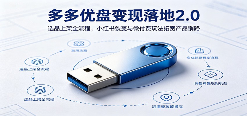 多多优盘变现落地2.0：选品上架全流程，小红书裂变与微付费玩法拓宽产品销路-三月轻创