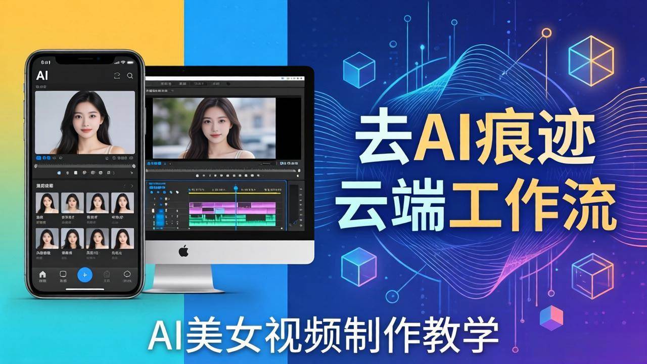(17928期)AI美女视频制作教学:去AI痕迹,云端工作流出图,手机电脑均可,不需要配置-三月轻创
