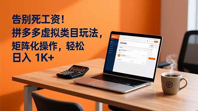 （16943期）告别死工资！拼多多虚拟类目玩法，矩阵化操作，轻松日入 1K+-三月轻创