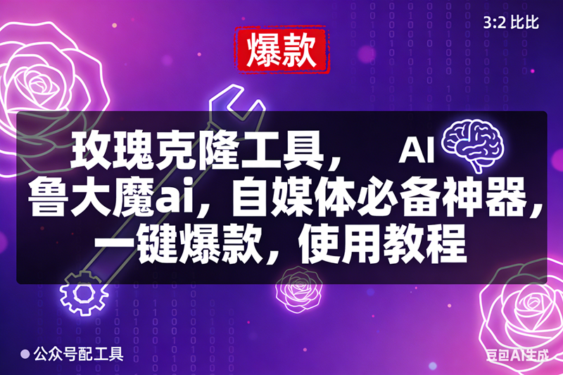 （16847期）玫瑰克隆，鲁大魔ai，自媒体必备神器，一键爆款工具，详细介绍和。使用教程-三月轻创