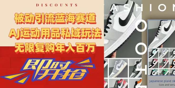 被动引流蓝海赛道，AJ运动用品私域玩法，无限复购年入百万【揭秘】-三月轻创