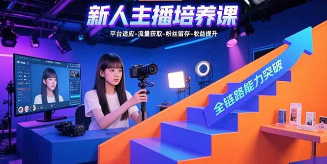 （15701期）新人主播培养课：平台适应-流量获取-粉丝留存-收益提升 全链路能力突破-三月轻创