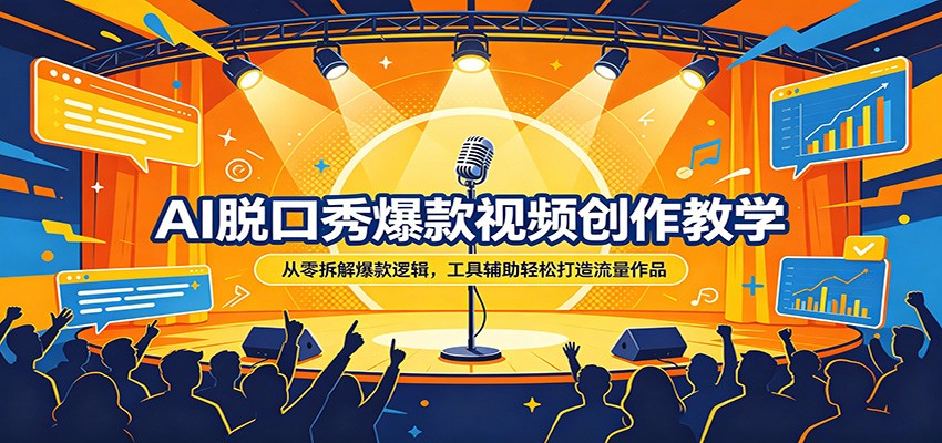 AI脱口秀爆款视频创作教学：从零拆解爆款逻辑，工具辅助轻松打造流量作品-三月轻创