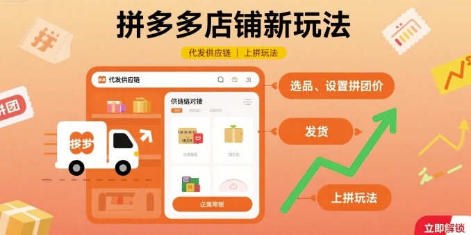 拼多多店铺新玩法，代发供应链上拼玩法-三月轻创