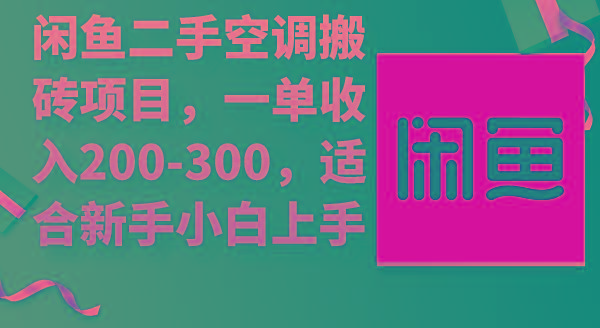 (9539期)闲鱼二手空调搬砖项目，一单收入200-300，适合新手小白上手-三月轻创