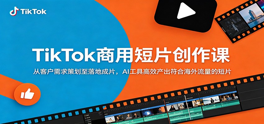 TikTok商用短片创作课：从客户需求策划至落地成片，AI工具高效产出符合海外流量的短片-三月轻创