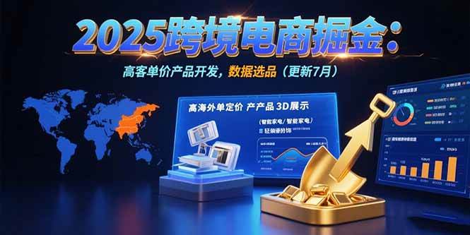 （15512期）2025跨境电商掘金：蓝海市场定位，高客单价产品开发，数据选品(更新7月)-三月轻创