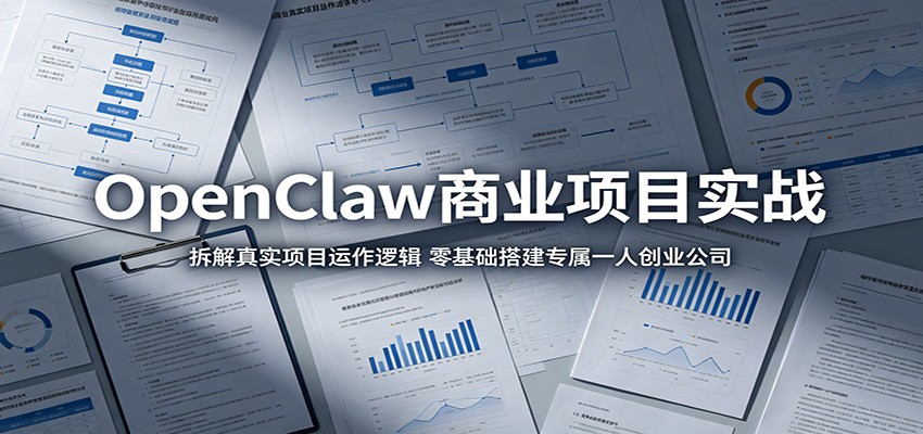 OpenClaw商业项目实战:拆解真实项目运作逻辑,零基础搭建专属一人创业公司-三月轻创