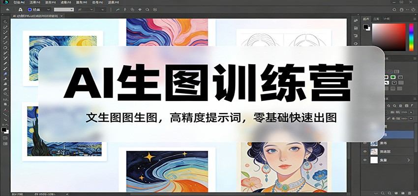 AI生图训练营:文生图图生图,高精度提示词,零基础快速出图-三月轻创
