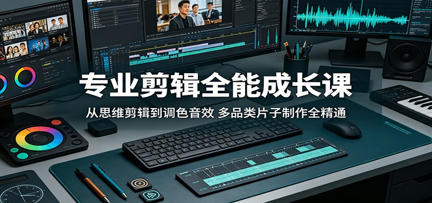 专业剪辑全能成长课:从思维剪辑到调色音效,多品类片子制作全精通-三月轻创