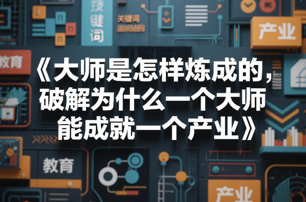 大师是怎样炼成的，破解为什么一个大师，能成就一个产业【电子书】-三月轻创