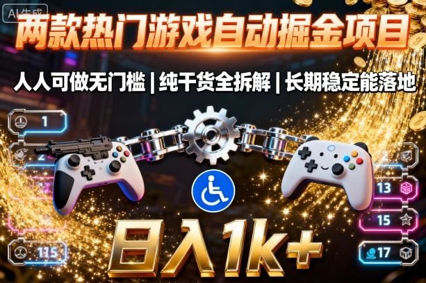 两款热门游戏自动掘金项目，人人可做无门槛，纯干货全拆解，长期稳定能落地，日入1k+【揭秘】-三月轻创
