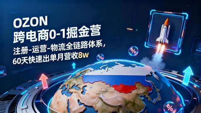 （16277期）OZON跨境电商0-1掘金营：注册-运营-物流全链路体系，60天快速出单月营收8w-三月轻创
