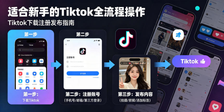 Tiktok下载注册发布,适合新手的Tiktok全流程操作-三月轻创