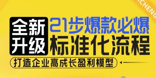 21步爆款必爆标准化流程，全新升级，打造企业高成长盈利模型-三月轻创