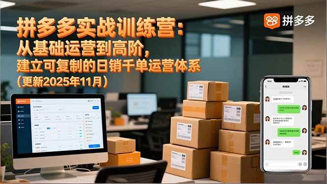 （16700期）拼多多实战训练营：从基础运营到高阶，建立可复制的日销千单运营体系（更新11月）-三月轻创