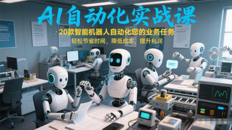AI自动化实战课：20款智能机器人自动化您的业务任务，轻松节省时间，降低成本，提升利润-三月轻创