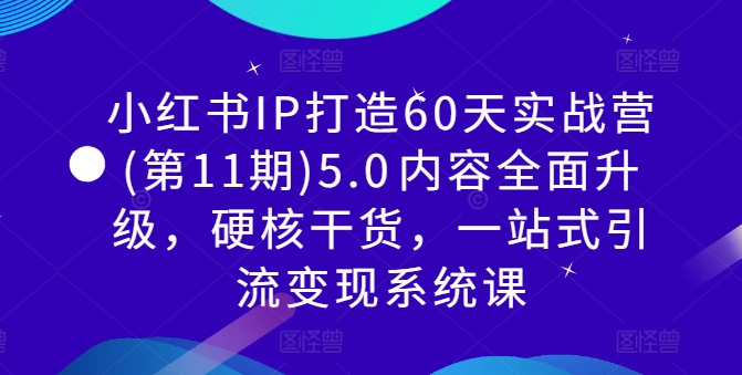 小红书IP打造60天实战营(第11期)5.0​内容全面升级，硬核干货，一站式引流变现系统课-三月轻创